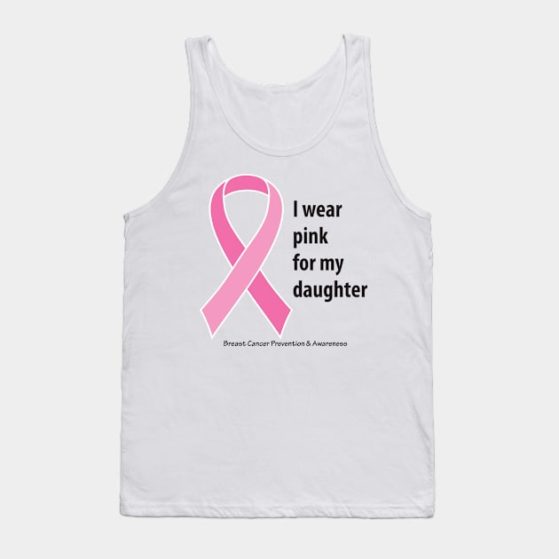 Breast cancer ribbon for daughter with black type Tank Top by Just Winging It Designs